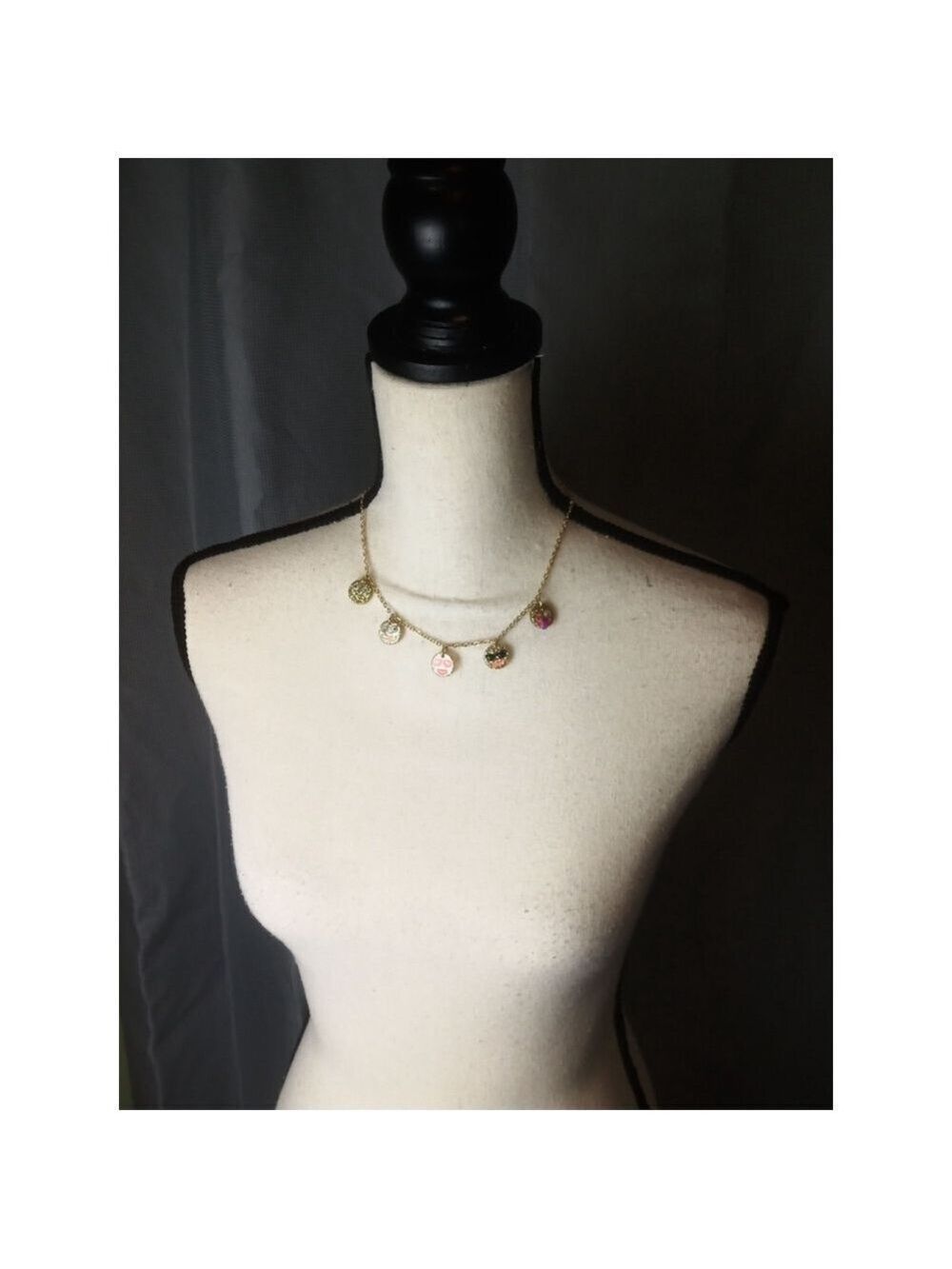 J.Crew Necklace Gold Multi Emoji Charms